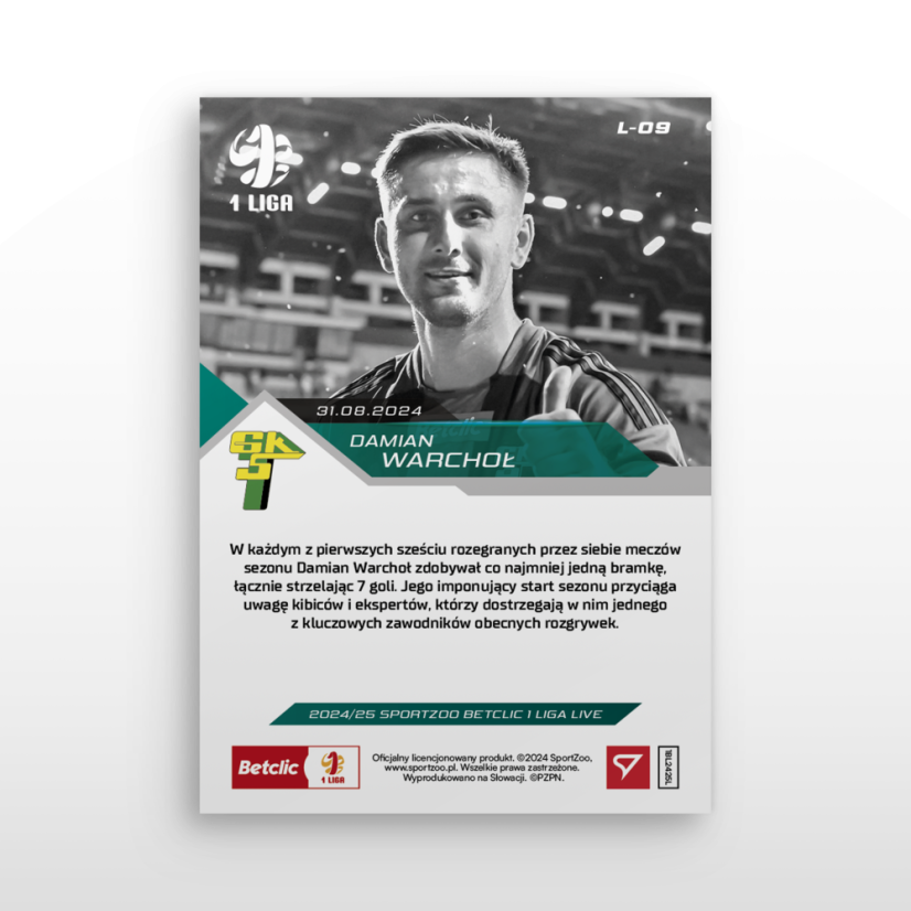 L-09 ZESTAW Damian Warchoł Betclic 1 Liga 2024/25 LIVE + UCHWYT