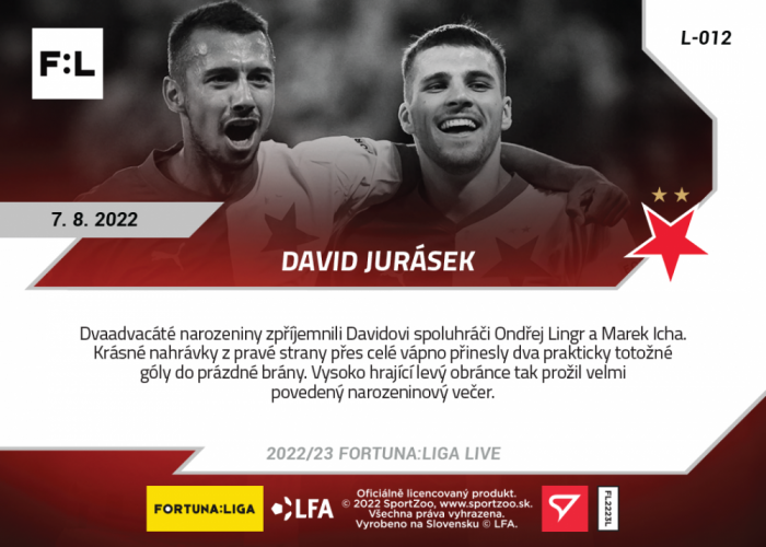 L-012 David Jurásek FORTUNA:LIGA 2022/23 LIVE