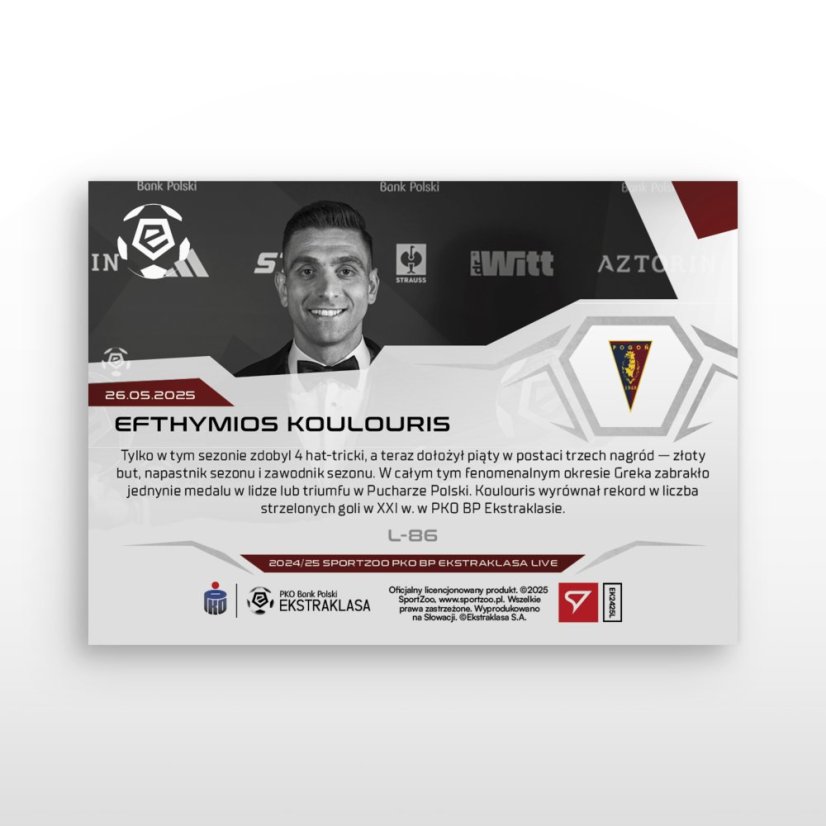 L-86 Efthymios Koulouris PKO BP Ekstraklasa 2024/25 LIVE + HOLDER