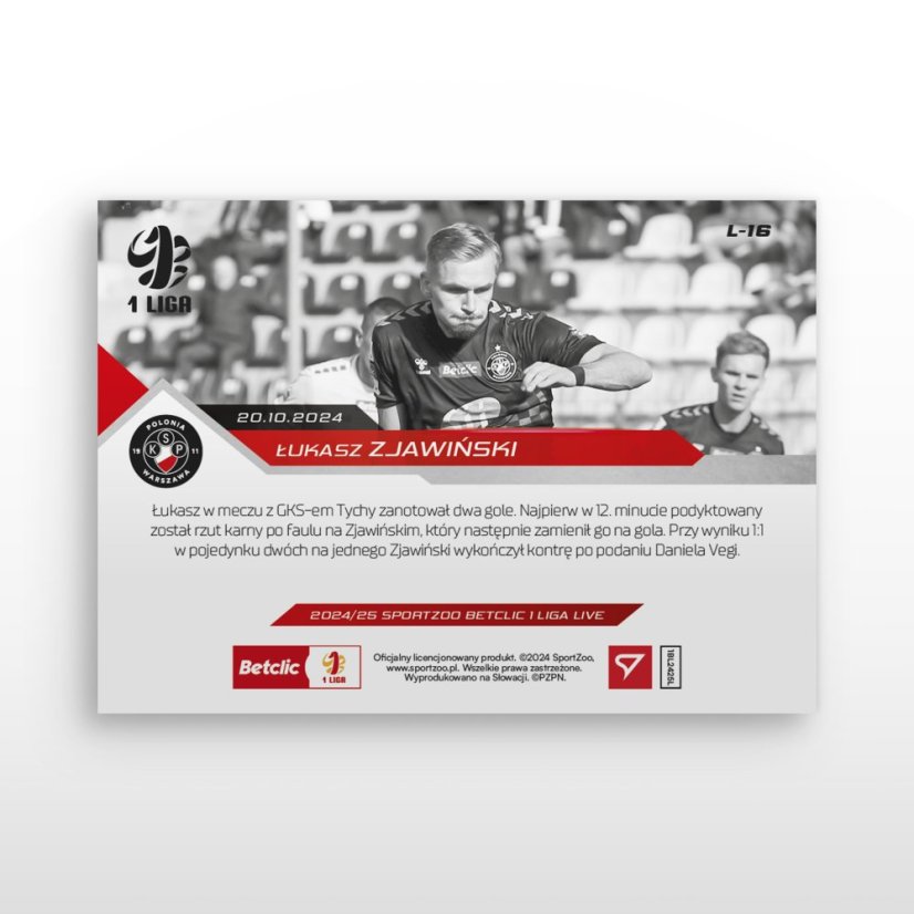 L-16 ZESTAW Łukasz Zjawiński Betclic 1 Liga 2024/25 LIVE + UCHWYT