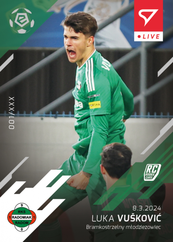 L-48 ZESTAW Luka Vušković PKO Bank Polski Ekstraklasa 2023/24 LIVE + UCHWYT