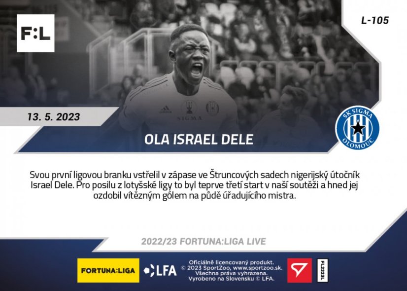 L-105 Ola Israel Dele FORTUNA:LIGA 2022/23 LIVE