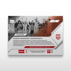 Karta piłkarska L-01 Pogoń Grodzisk Mazowiecki - SportZoo Betclic 1 Liga 2025/26 LIVE