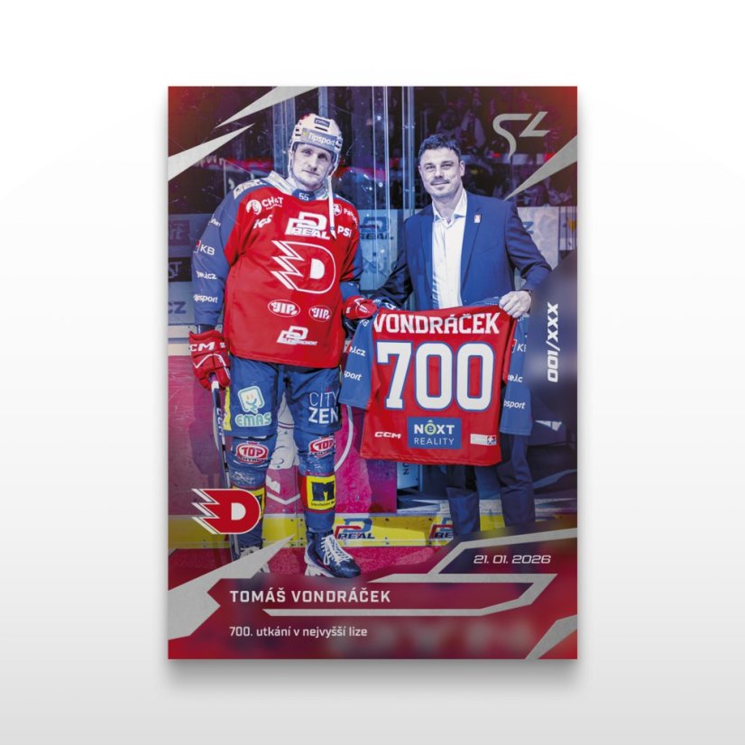 Hokejová  kartička L-32 Tomáš Vondráček - SportZoo Tipsport ELH 2025/26 LIVE