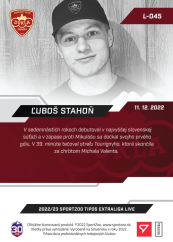 L-045 Ľuboš Stahoň TEL 2022/23 LIVE