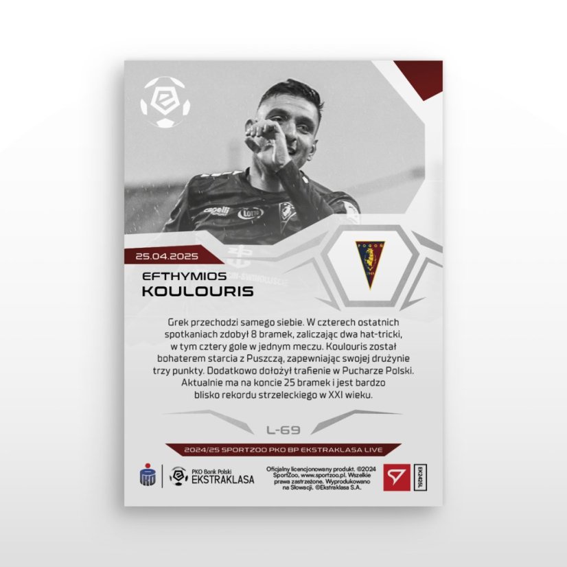L-69 SADA Efthymios Koulouris PKO BP Ekstraklasa 2024/25 LIVE + HOLDER