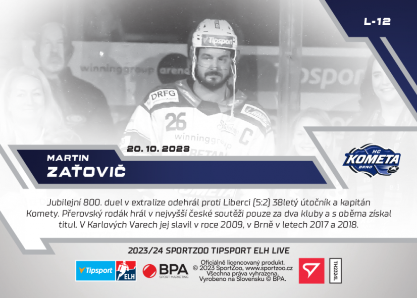 L-12 Martin Zaťovič TELH 2023/24 LIVE