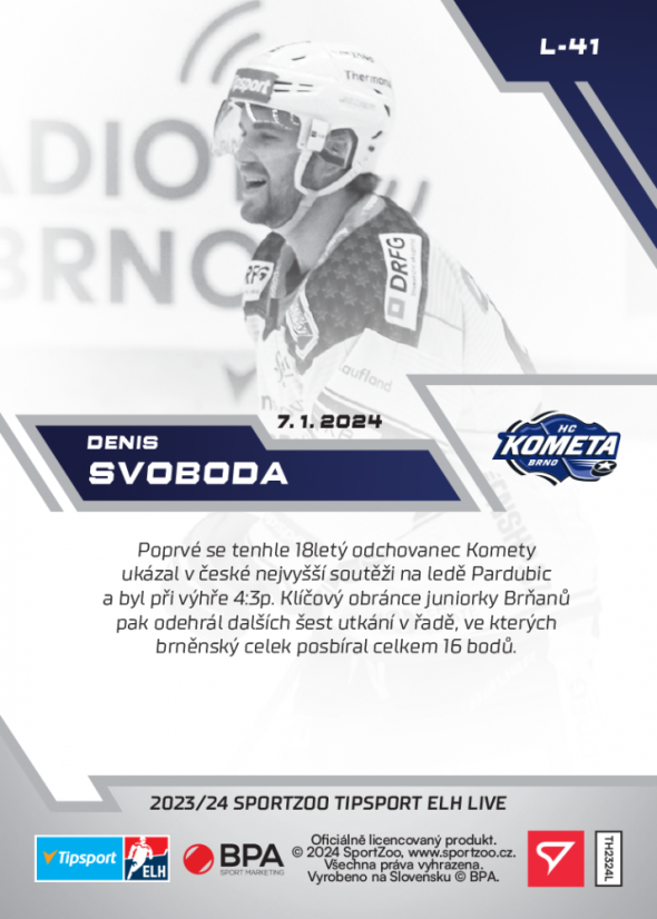 L-41 ZESTAW Denis Svoboda TELH 2023/24 LIVE + UCHWYT