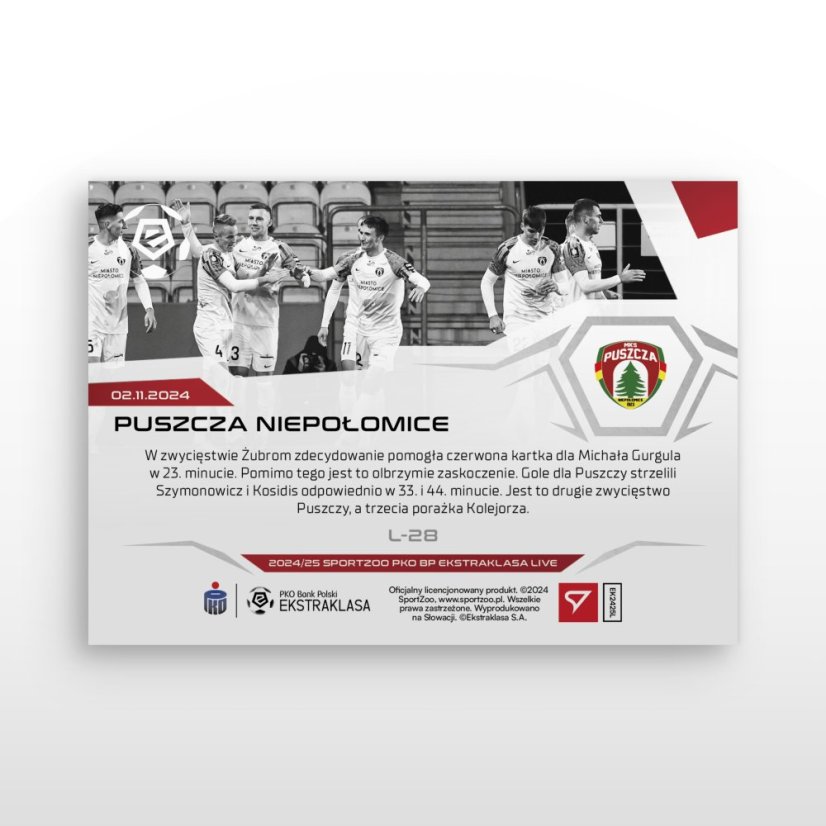 L-28 SADA Puszcza Niepołomice PKO BP Ekstraklasa 2024/25 LIVE + HOLDER