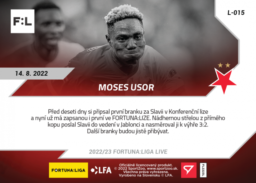 L-015 Moses Usor FORTUNA:LIGA 2022/23 LIVE