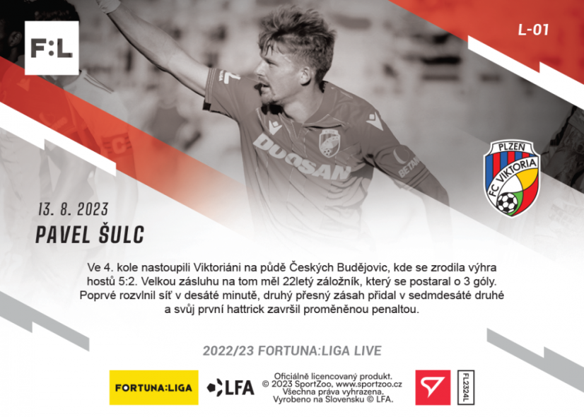 L-01 ZESTAW Pavel Šulc FORTUNA:LIGA 2023/24 LIVE + UCHWYT