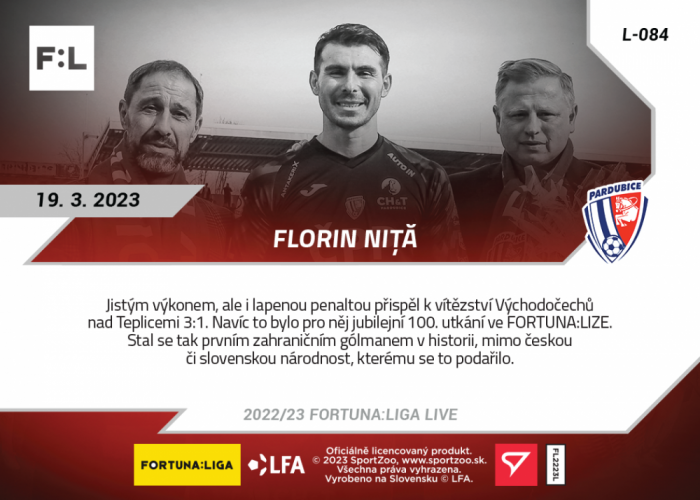 L-084 Florin Niță FORTUNA:LIGA 2022/23 LIVE