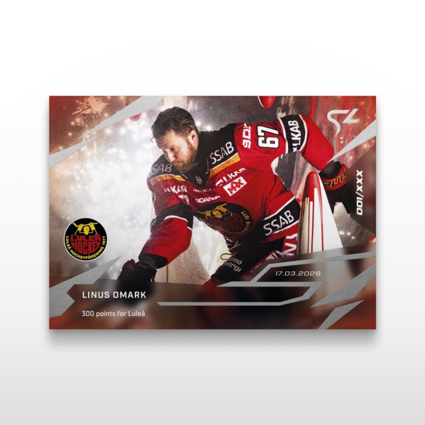 Hokejová  kartička L-43 Linus Omark - SportZoo Svenska hockeyligan 2025/26 LIVE