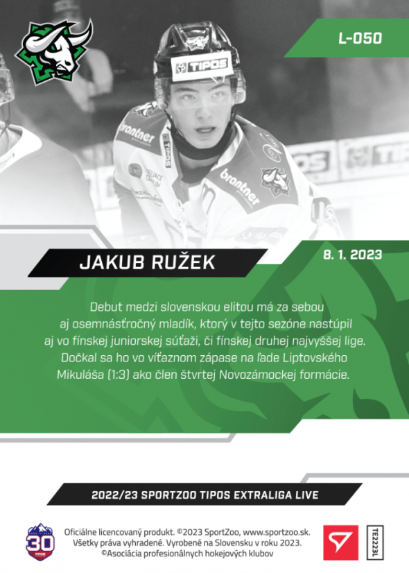 L-050 Jakub Ružek TEL 2022/23 LIVE