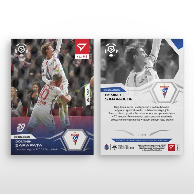 L-73 Dominik Sarapata PKO BP Ekstraklasa 2024/25 LIVE + HOLDER