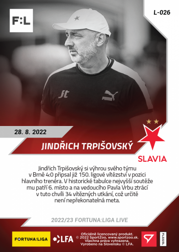L-026 Jindřich Trpišovský FORTUNA:LIGA 2022/23 LIVE