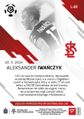 L-65 Aleksander Iwańczyk PKO Bank Polski Ekstraklasa 2023/24 LIVE