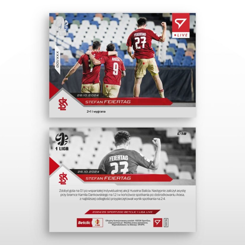 L-18 ZESTAW Stefan Feiertag Betclic 1 Liga 2024/25 LIVE + UCHWYT