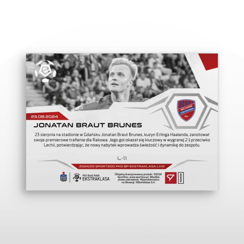L- 11 Jonatan Braut Brunes PKO BP Ekstraklasa 2024/25 LIVE