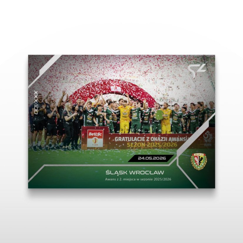 Fotbalová kartička L-55 Śląsk Wrocław - SportZoo Betclic 1 Liga 2025/26 LIVE