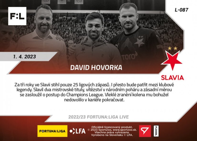 Set 25. kola (3 karty L-086 - L-088) FORTUNA:LIGA 2022/23 LIVE