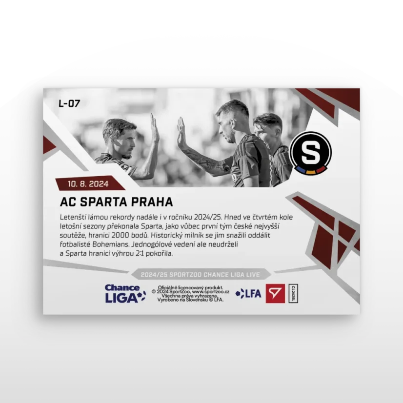 L-07 AC Sparta Praha Chance Liga 2024/25 LIVE