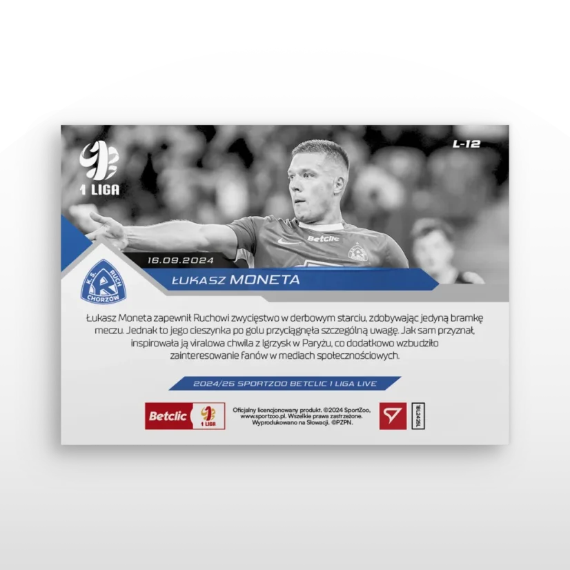 L-12 ZESTAW Łukasz Moneta Betclic 1 Liga 2024/25 LIVE + UCHWYT