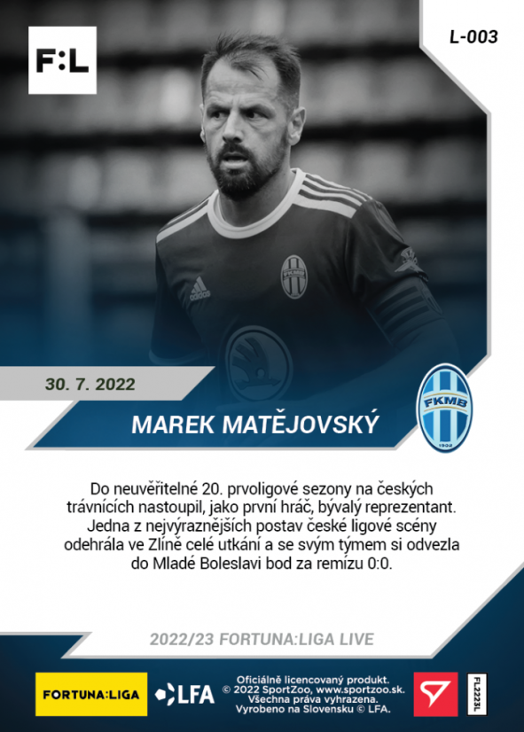 L-003 Marek Matějovský FORTUNA:LIGA 2022/23 LIVE