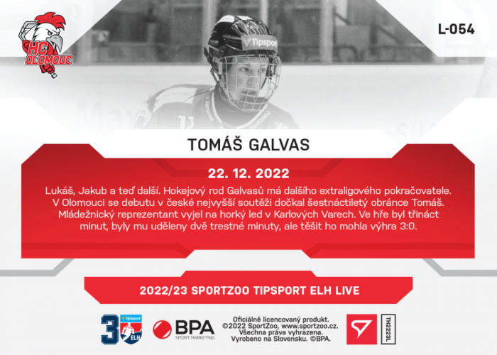 L-054 Tomáš Galvas TELH 2022/23 LIVE