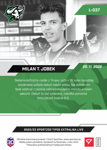L-037 Milan T. Jobek TEL 2022/23 LIVE