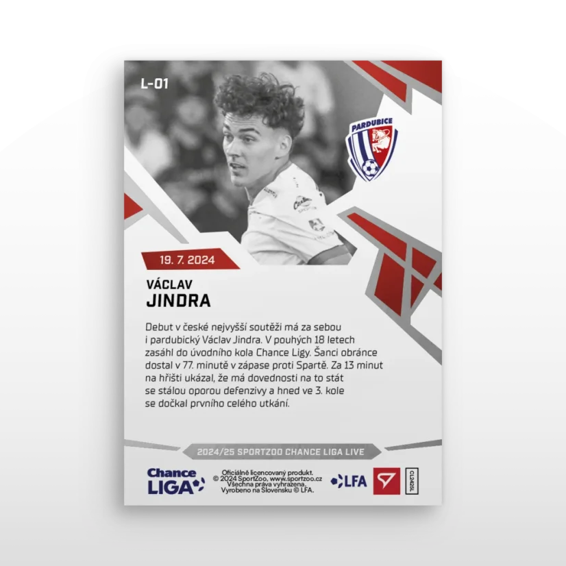 L-01 Václav Jindra Chance Liga 2024/25 LIVE
