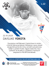 L-22 Daisuke Yokota PKO Bank Polski Ekstraklasa 2023/24 LIVE