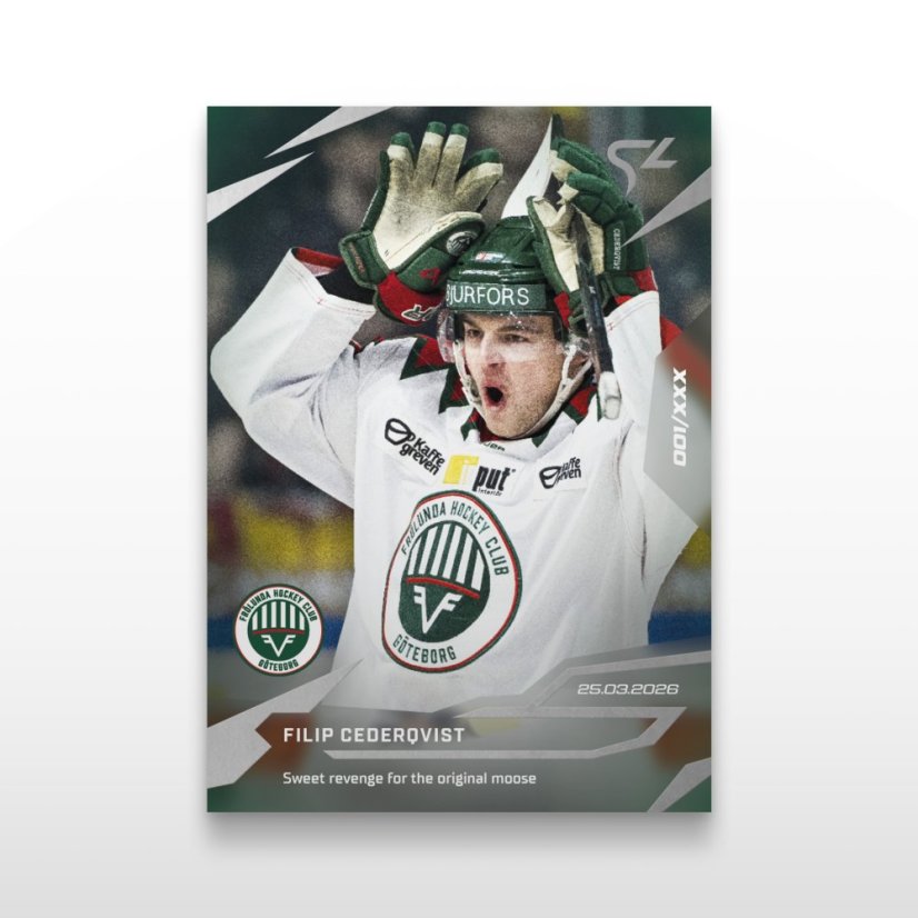 Hokejová  kartička L-46 Filip Cederqvist  - SportZoo Svenska hockeyligan 2025/26 LIVE