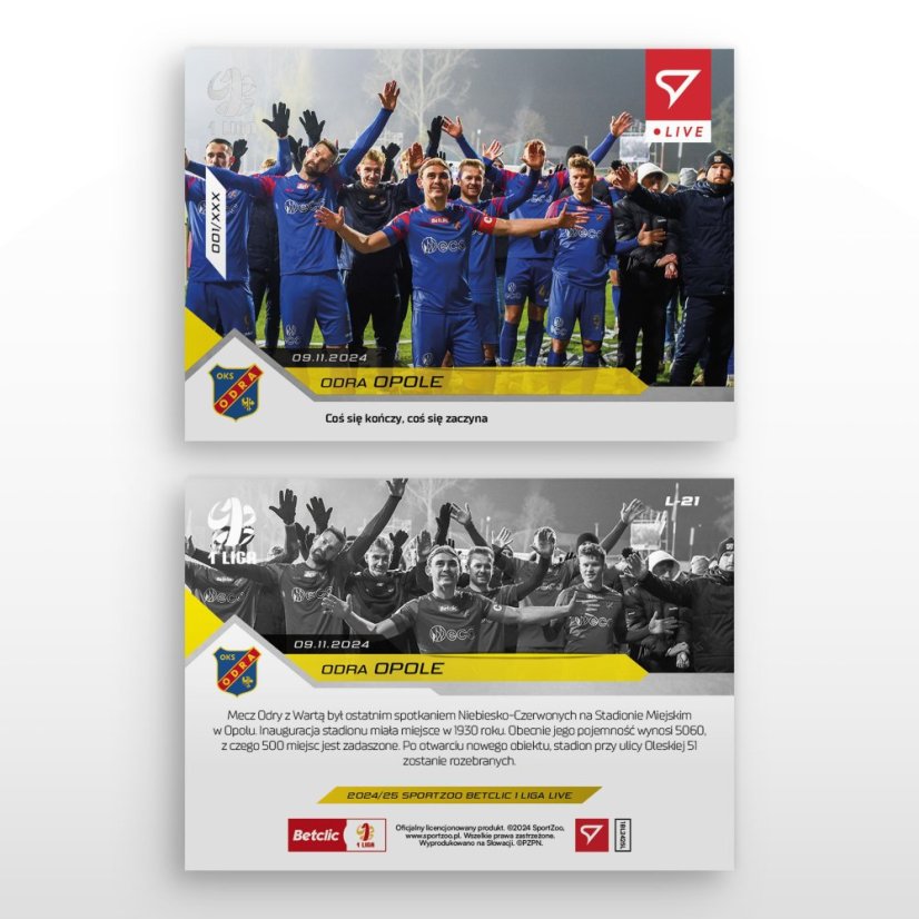 L-21 ZESTAW Odra Opole Betclic 1 Liga 2024/25 LIVE + UCHWYT