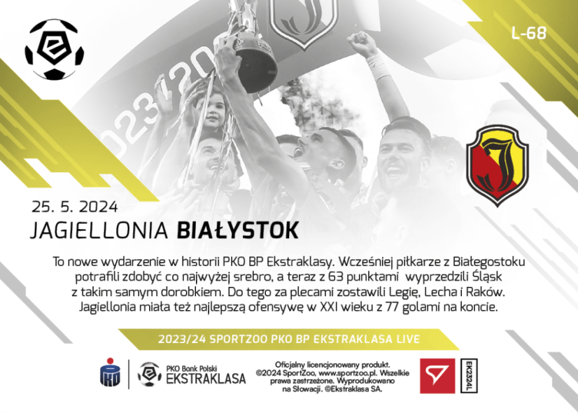 L-68 Jagiellonia Białystok PKO Bank Polski Ekstraklasa 2023/24 LIVE