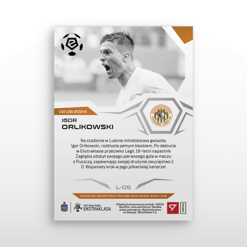 L- 05 Igor Orlikowski PKO BP Ekstraklasa 2024/25 LIVE