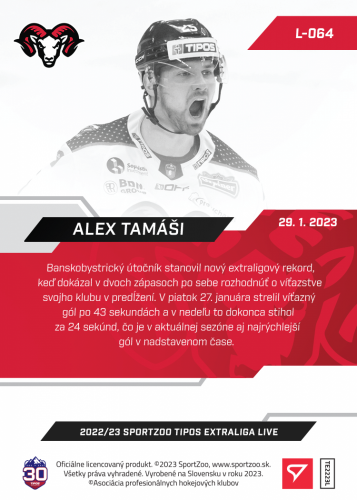 L-064 Alex Tamáši TEL 2022/23 LIVE
