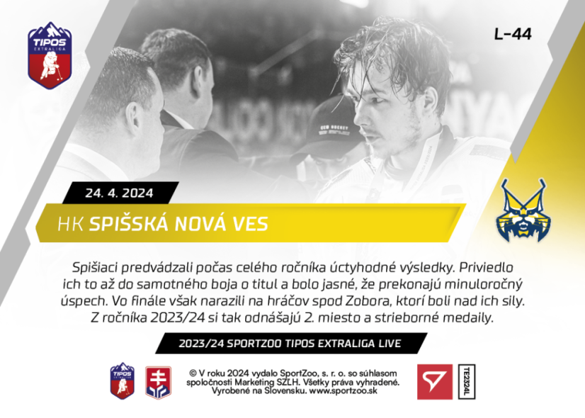L-44 SADA HK Spišská Nová Ves TEL 2023/24 LIVE + HOLDER