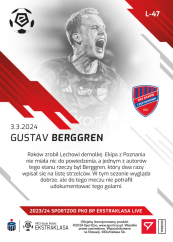 L-47 Gustav Berggren PKO Bank Polski Ekstraklasa 2023/24 LIVE