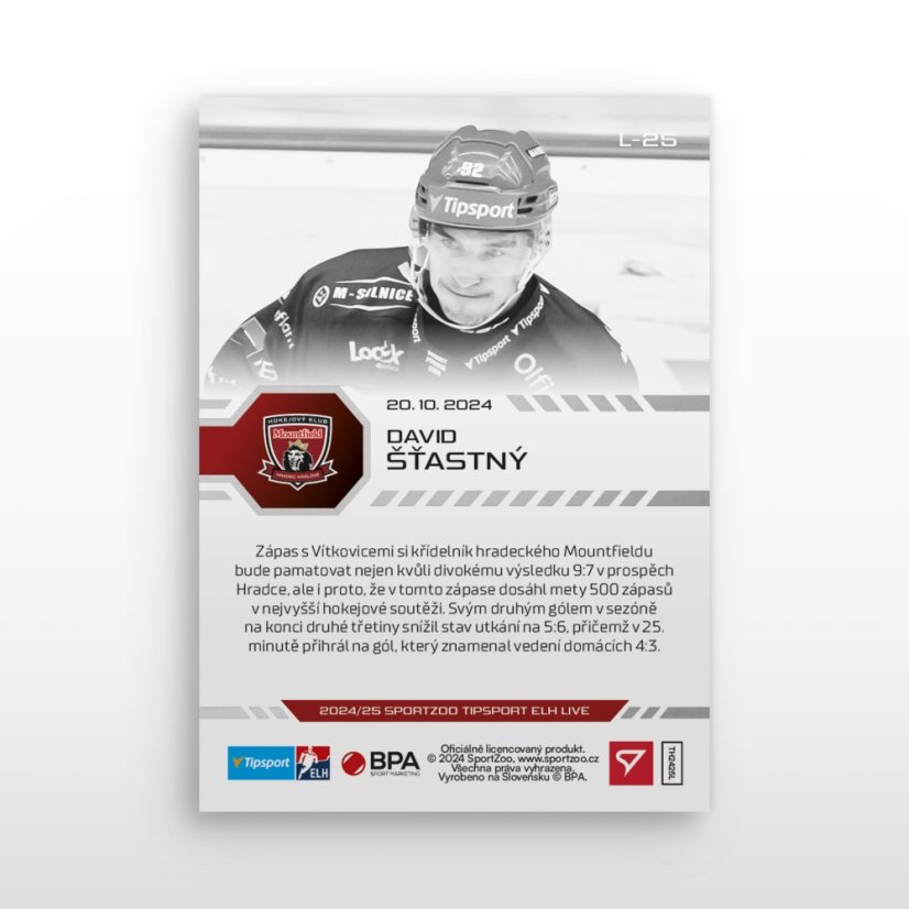 L-25 David Šťastný TELH 2024/25 LIVE