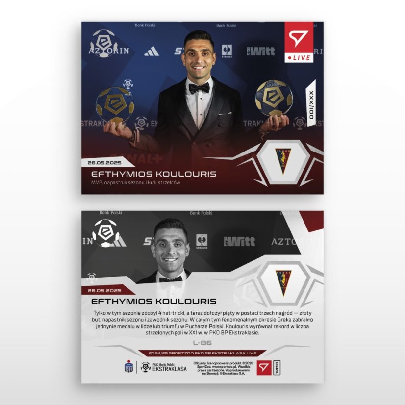 L-86 Efthymios Koulouris PKO BP Ekstraklasa 2024/25 LIVE + HOLDER